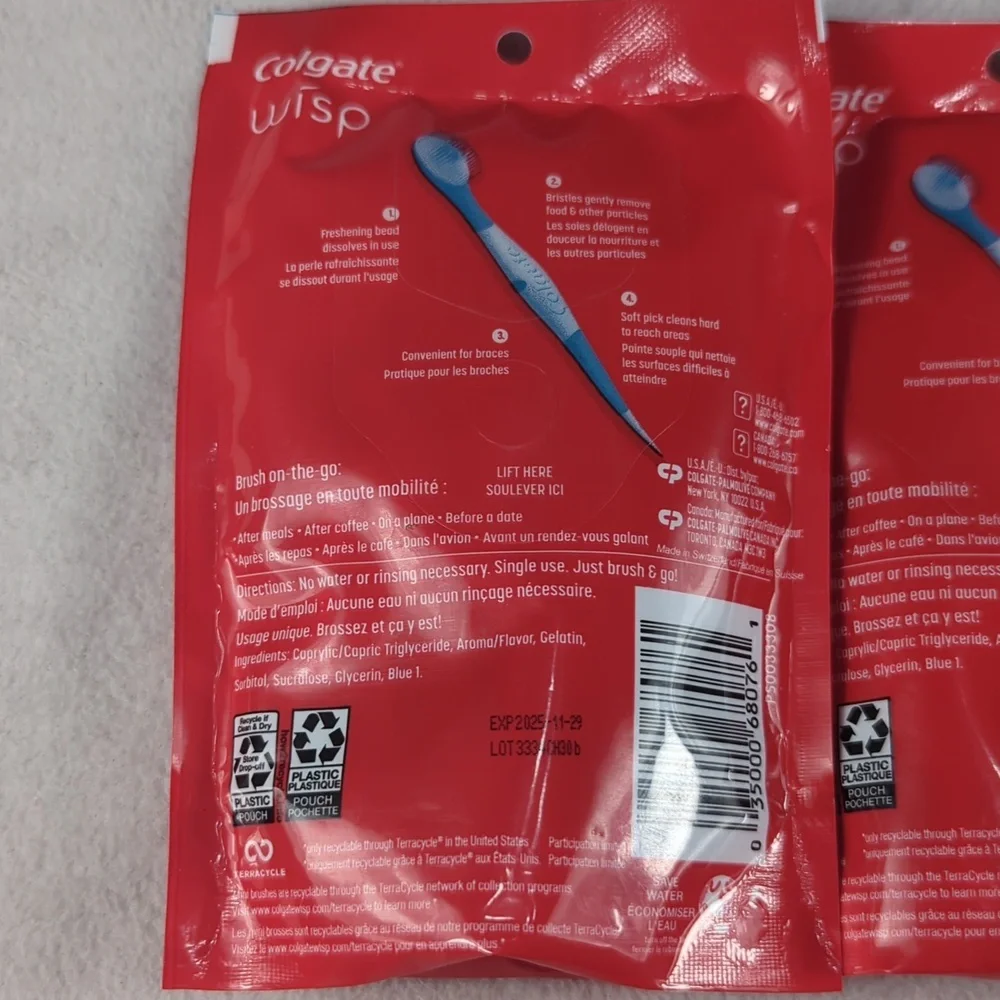 NEW Lot Of 4 Colgate Wisp Disposable Toothbrushes 24ct Packs‎